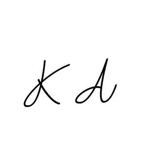 The best way (BallpointsItalic-DORy9) to make a short signature is to pick only two or three words in your name. The name K A include a total of six letters. For converting this name. K A signature style 11 images and pictures png