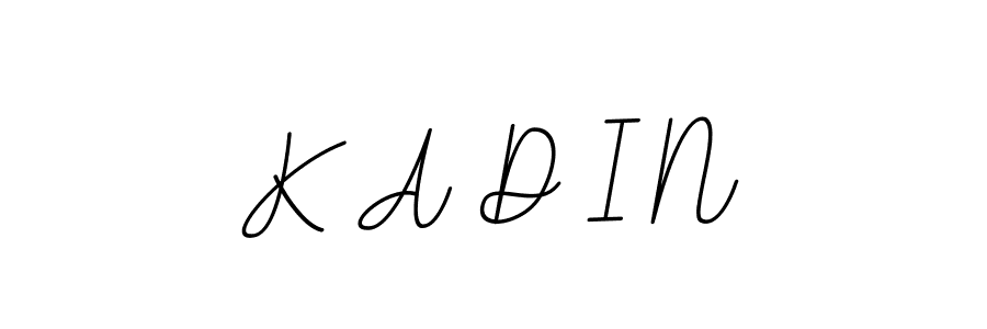 Design your own signature with our free online signature maker. With this signature software, you can create a handwritten (BallpointsItalic-DORy9) signature for name K A D I N. K A D I N signature style 11 images and pictures png