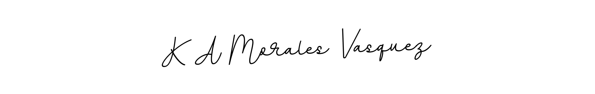 Use a signature maker to create a handwritten signature online. With this signature software, you can design (BallpointsItalic-DORy9) your own signature for name K A Morales Vasquez. K A Morales Vasquez signature style 11 images and pictures png