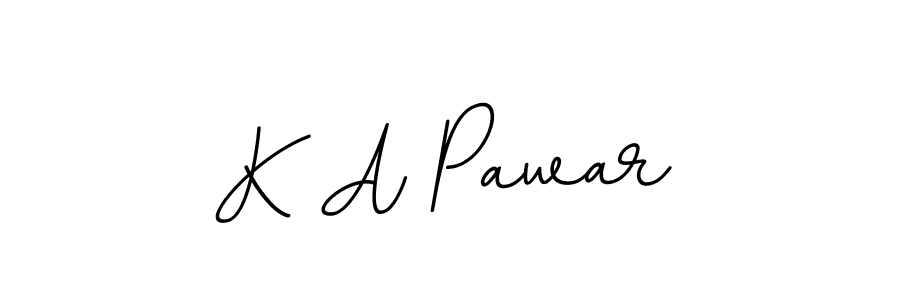 Use a signature maker to create a handwritten signature online. With this signature software, you can design (BallpointsItalic-DORy9) your own signature for name K A Pawar. K A Pawar signature style 11 images and pictures png