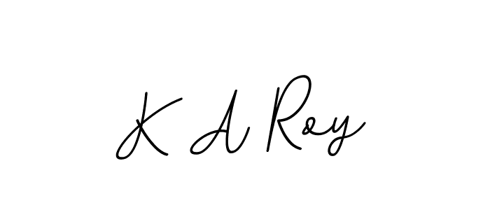 Make a beautiful signature design for name K A Roy. With this signature (BallpointsItalic-DORy9) style, you can create a handwritten signature for free. K A Roy signature style 11 images and pictures png