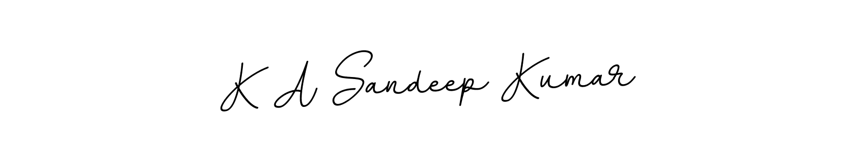 How to make K A Sandeep Kumar name signature. Use BallpointsItalic-DORy9 style for creating short signs online. This is the latest handwritten sign. K A Sandeep Kumar signature style 11 images and pictures png