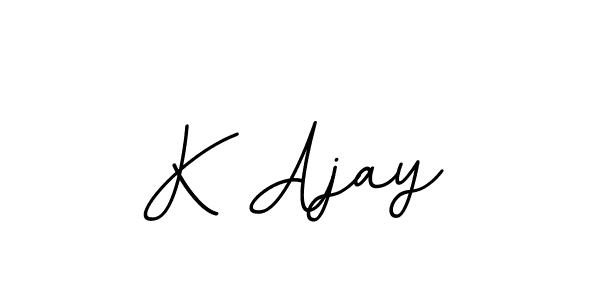 How to make K Ajay name signature. Use BallpointsItalic-DORy9 style for creating short signs online. This is the latest handwritten sign. K Ajay signature style 11 images and pictures png