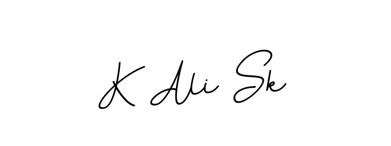 The best way (BallpointsItalic-DORy9) to make a short signature is to pick only two or three words in your name. The name K Ali Sk include a total of six letters. For converting this name. K Ali Sk signature style 11 images and pictures png