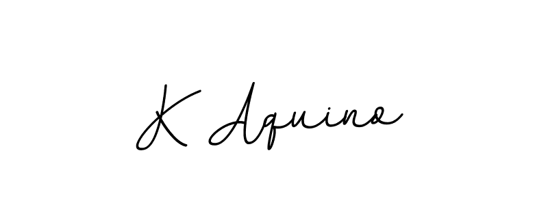 How to make K Aquino name signature. Use BallpointsItalic-DORy9 style for creating short signs online. This is the latest handwritten sign. K Aquino signature style 11 images and pictures png