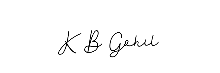 Design your own signature with our free online signature maker. With this signature software, you can create a handwritten (BallpointsItalic-DORy9) signature for name K B Gohil. K B Gohil signature style 11 images and pictures png