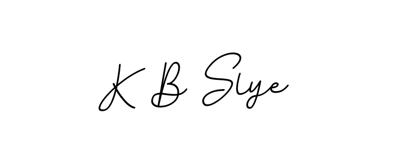 Design your own signature with our free online signature maker. With this signature software, you can create a handwritten (BallpointsItalic-DORy9) signature for name K B Slye. K B Slye signature style 11 images and pictures png