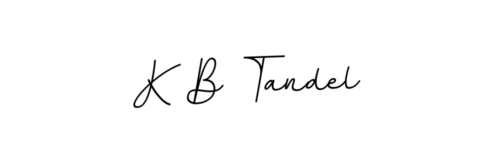 The best way (BallpointsItalic-DORy9) to make a short signature is to pick only two or three words in your name. The name K B Tandel include a total of six letters. For converting this name. K B Tandel signature style 11 images and pictures png
