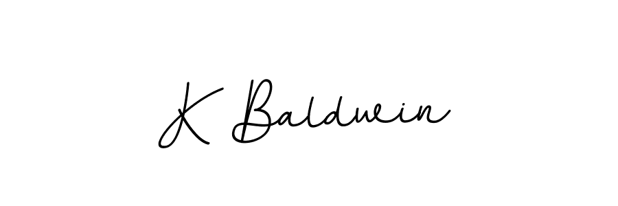 How to make K Baldwin name signature. Use BallpointsItalic-DORy9 style for creating short signs online. This is the latest handwritten sign. K Baldwin signature style 11 images and pictures png