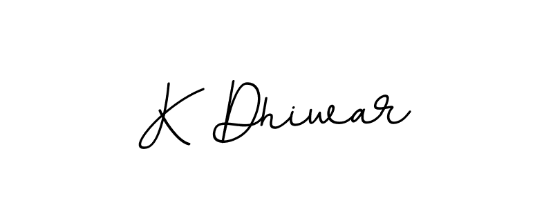 Design your own signature with our free online signature maker. With this signature software, you can create a handwritten (BallpointsItalic-DORy9) signature for name K Dhiwar. K Dhiwar signature style 11 images and pictures png