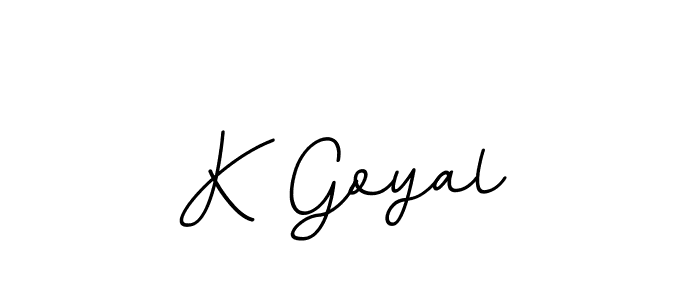 The best way (BallpointsItalic-DORy9) to make a short signature is to pick only two or three words in your name. The name K Goyal include a total of six letters. For converting this name. K Goyal signature style 11 images and pictures png