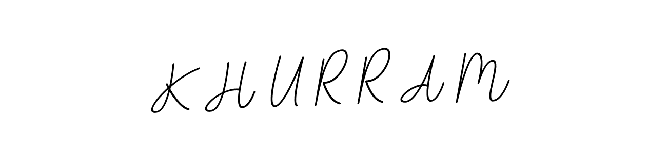 This is the best signature style for the K H U R R A M name. Also you like these signature font (BallpointsItalic-DORy9). Mix name signature. K H U R R A M signature style 11 images and pictures png