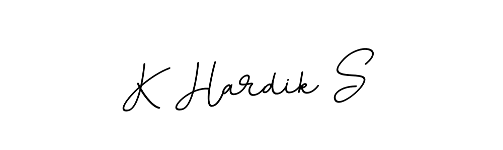 The best way (BallpointsItalic-DORy9) to make a short signature is to pick only two or three words in your name. The name K Hardik S include a total of six letters. For converting this name. K Hardik S signature style 11 images and pictures png