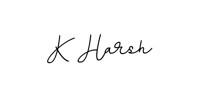 Use a signature maker to create a handwritten signature online. With this signature software, you can design (BallpointsItalic-DORy9) your own signature for name K Harsh. K Harsh signature style 11 images and pictures png