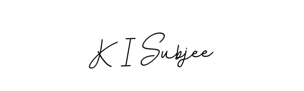 Create a beautiful signature design for name K I Subjee. With this signature (BallpointsItalic-DORy9) fonts, you can make a handwritten signature for free. K I Subjee signature style 11 images and pictures png