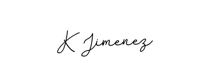 How to make K Jimenez name signature. Use BallpointsItalic-DORy9 style for creating short signs online. This is the latest handwritten sign. K Jimenez signature style 11 images and pictures png