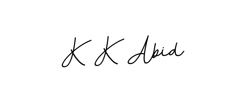 How to make K K Abid name signature. Use BallpointsItalic-DORy9 style for creating short signs online. This is the latest handwritten sign. K K Abid signature style 11 images and pictures png