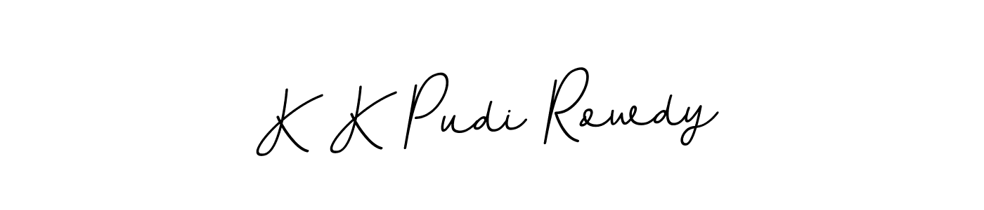 BallpointsItalic-DORy9 is a professional signature style that is perfect for those who want to add a touch of class to their signature. It is also a great choice for those who want to make their signature more unique. Get K K Pudi Rowdy name to fancy signature for free. K K Pudi Rowdy signature style 11 images and pictures png