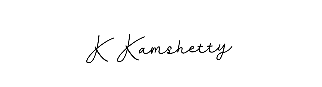 How to make K Kamshetty name signature. Use BallpointsItalic-DORy9 style for creating short signs online. This is the latest handwritten sign. K Kamshetty signature style 11 images and pictures png