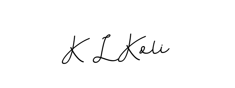 Design your own signature with our free online signature maker. With this signature software, you can create a handwritten (BallpointsItalic-DORy9) signature for name K L Koli. K L Koli signature style 11 images and pictures png