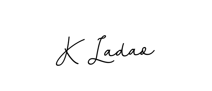 Use a signature maker to create a handwritten signature online. With this signature software, you can design (BallpointsItalic-DORy9) your own signature for name K Ladao. K Ladao signature style 11 images and pictures png