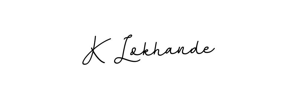 Use a signature maker to create a handwritten signature online. With this signature software, you can design (BallpointsItalic-DORy9) your own signature for name K Lokhande. K Lokhande signature style 11 images and pictures png