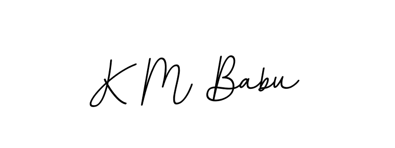 Design your own signature with our free online signature maker. With this signature software, you can create a handwritten (BallpointsItalic-DORy9) signature for name K M Babu. K M Babu signature style 11 images and pictures png