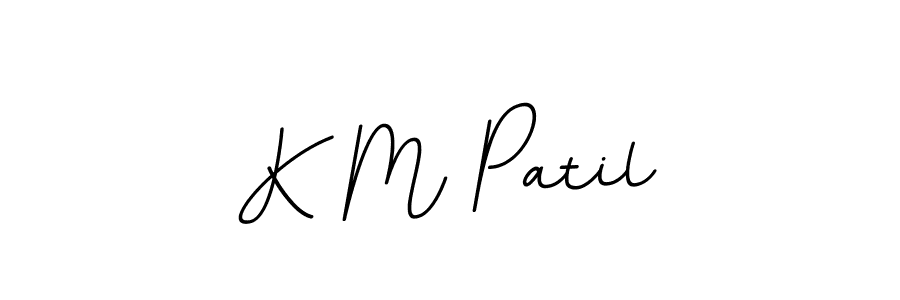 The best way (BallpointsItalic-DORy9) to make a short signature is to pick only two or three words in your name. The name K M Patil include a total of six letters. For converting this name. K M Patil signature style 11 images and pictures png