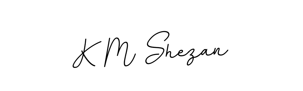 The best way (BallpointsItalic-DORy9) to make a short signature is to pick only two or three words in your name. The name K M Shezan include a total of six letters. For converting this name. K M Shezan signature style 11 images and pictures png