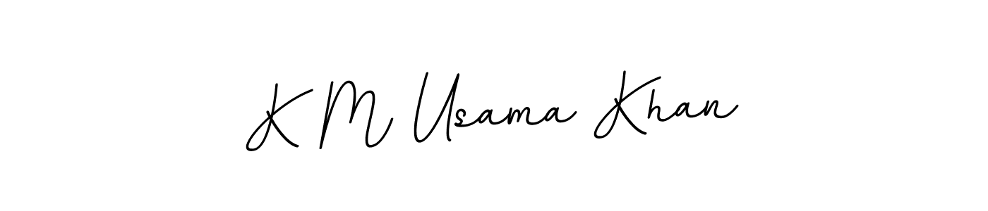 Create a beautiful signature design for name K M Usama Khan. With this signature (BallpointsItalic-DORy9) fonts, you can make a handwritten signature for free. K M Usama Khan signature style 11 images and pictures png