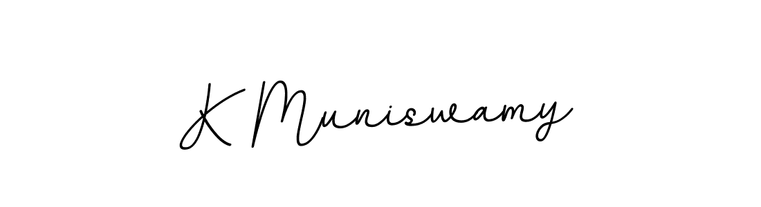 Use a signature maker to create a handwritten signature online. With this signature software, you can design (BallpointsItalic-DORy9) your own signature for name K Muniswamy. K Muniswamy signature style 11 images and pictures png