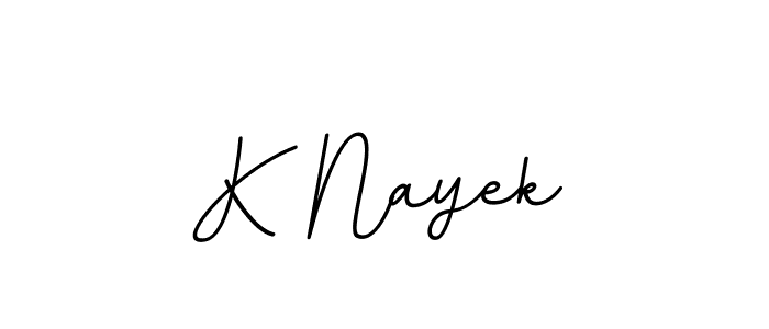 How to make K Nayek name signature. Use BallpointsItalic-DORy9 style for creating short signs online. This is the latest handwritten sign. K Nayek signature style 11 images and pictures png