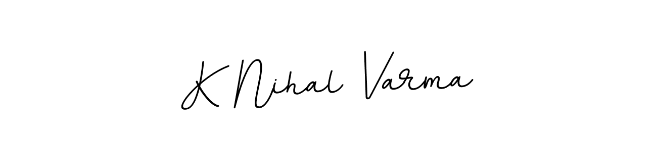 Create a beautiful signature design for name K Nihal Varma. With this signature (BallpointsItalic-DORy9) fonts, you can make a handwritten signature for free. K Nihal Varma signature style 11 images and pictures png