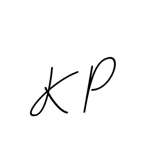 The best way (BallpointsItalic-DORy9) to make a short signature is to pick only two or three words in your name. The name K P include a total of six letters. For converting this name. K P signature style 11 images and pictures png