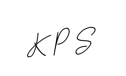 The best way (BallpointsItalic-DORy9) to make a short signature is to pick only two or three words in your name. The name K P S include a total of six letters. For converting this name. K P S signature style 11 images and pictures png