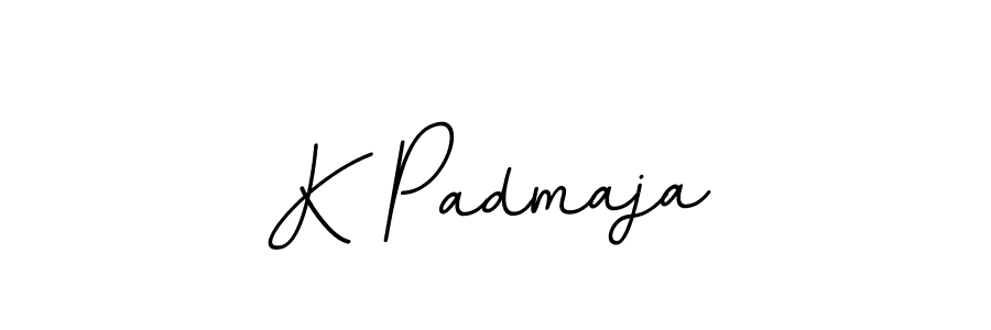 You should practise on your own different ways (BallpointsItalic-DORy9) to write your name (K Padmaja) in signature. don't let someone else do it for you. K Padmaja signature style 11 images and pictures png