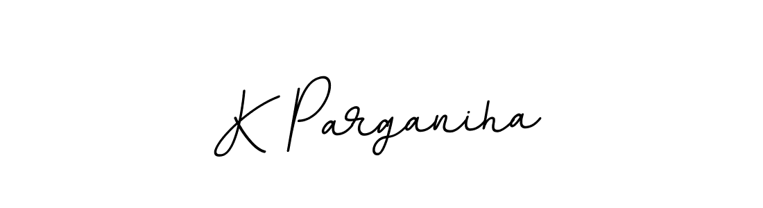How to make K Parganiha name signature. Use BallpointsItalic-DORy9 style for creating short signs online. This is the latest handwritten sign. K Parganiha signature style 11 images and pictures png