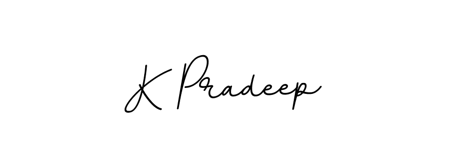 Design your own signature with our free online signature maker. With this signature software, you can create a handwritten (BallpointsItalic-DORy9) signature for name K Pradeep. K Pradeep signature style 11 images and pictures png