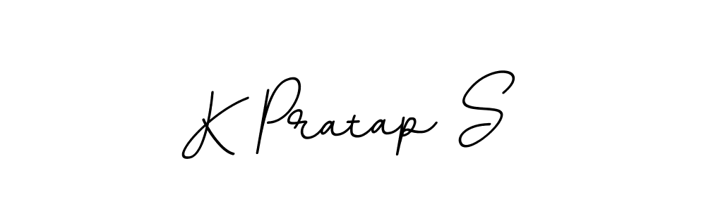 How to make K Pratap S name signature. Use BallpointsItalic-DORy9 style for creating short signs online. This is the latest handwritten sign. K Pratap S signature style 11 images and pictures png