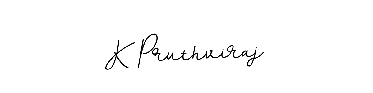 Use a signature maker to create a handwritten signature online. With this signature software, you can design (BallpointsItalic-DORy9) your own signature for name K Pruthviraj. K Pruthviraj signature style 11 images and pictures png