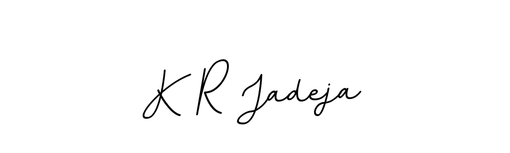 Make a beautiful signature design for name K R Jadeja. With this signature (BallpointsItalic-DORy9) style, you can create a handwritten signature for free. K R Jadeja signature style 11 images and pictures png