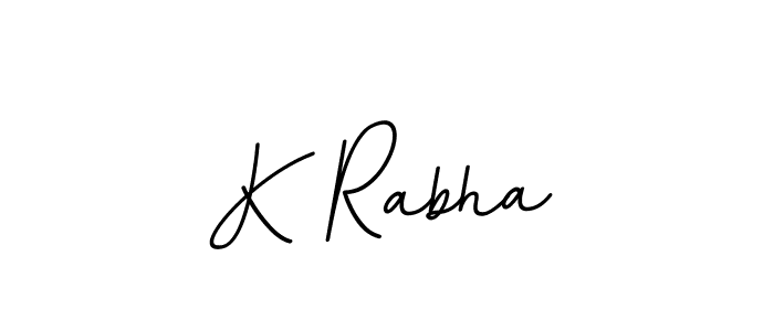 Use a signature maker to create a handwritten signature online. With this signature software, you can design (BallpointsItalic-DORy9) your own signature for name K Rabha. K Rabha signature style 11 images and pictures png