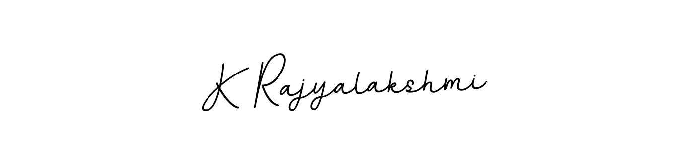 How to make K Rajyalakshmi name signature. Use BallpointsItalic-DORy9 style for creating short signs online. This is the latest handwritten sign. K Rajyalakshmi signature style 11 images and pictures png