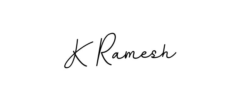 The best way (BallpointsItalic-DORy9) to make a short signature is to pick only two or three words in your name. The name K Ramesh include a total of six letters. For converting this name. K Ramesh signature style 11 images and pictures png