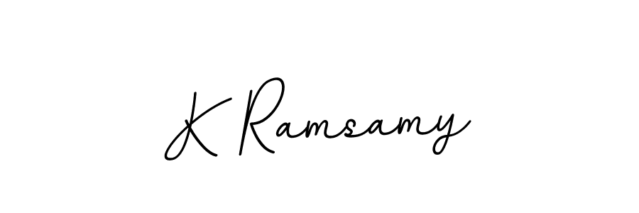 Design your own signature with our free online signature maker. With this signature software, you can create a handwritten (BallpointsItalic-DORy9) signature for name K Ramsamy. K Ramsamy signature style 11 images and pictures png