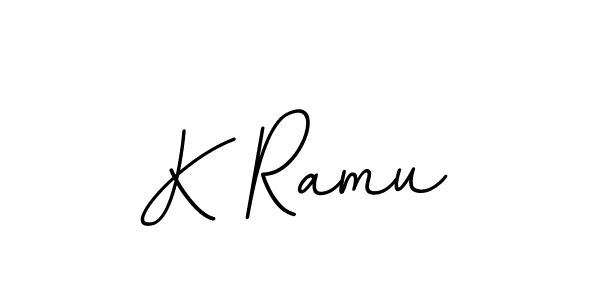 How to make K Ramu name signature. Use BallpointsItalic-DORy9 style for creating short signs online. This is the latest handwritten sign. K Ramu signature style 11 images and pictures png