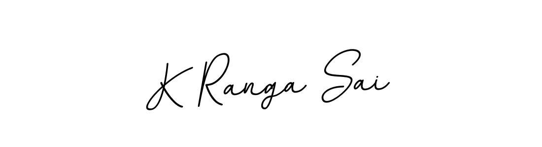 The best way (BallpointsItalic-DORy9) to make a short signature is to pick only two or three words in your name. The name K Ranga Sai include a total of six letters. For converting this name. K Ranga Sai signature style 11 images and pictures png