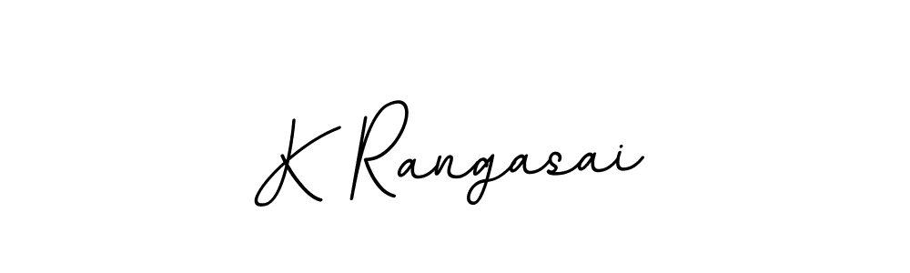 Design your own signature with our free online signature maker. With this signature software, you can create a handwritten (BallpointsItalic-DORy9) signature for name K Rangasai. K Rangasai signature style 11 images and pictures png