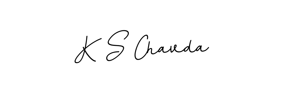 The best way (BallpointsItalic-DORy9) to make a short signature is to pick only two or three words in your name. The name K S Chavda include a total of six letters. For converting this name. K S Chavda signature style 11 images and pictures png