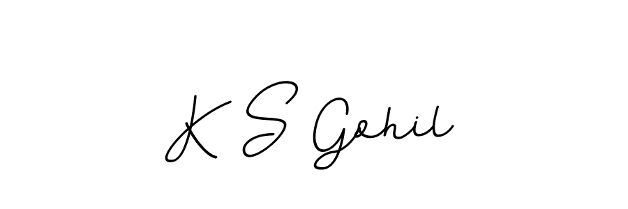 How to make K S Gohil name signature. Use BallpointsItalic-DORy9 style for creating short signs online. This is the latest handwritten sign. K S Gohil signature style 11 images and pictures png